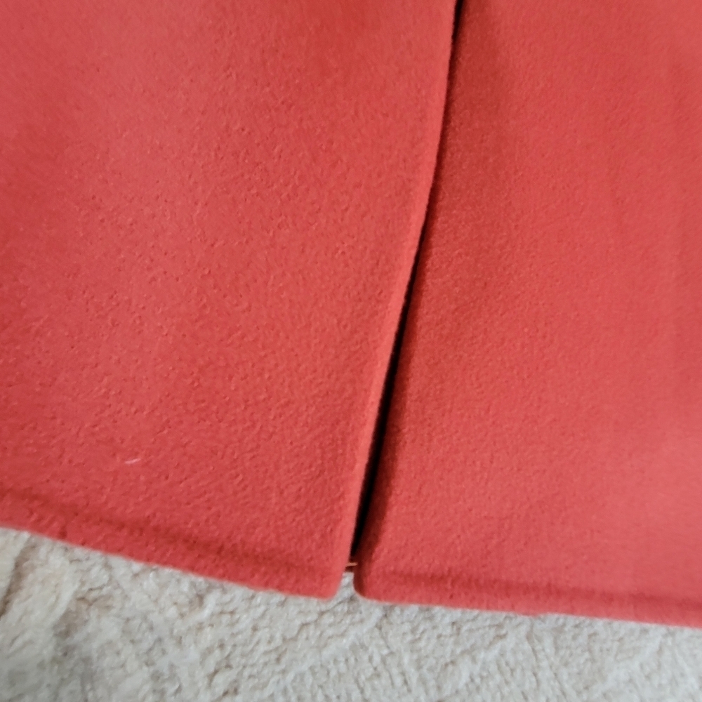 Talbots 100% Wool Open Style Blazer Felt Jacket size 4 Coral Peach Pockets - Picture 11 of 11